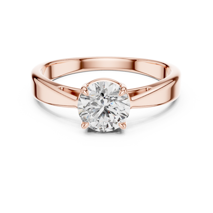Modern Tapered Solitaire Diamond Engagement Ring