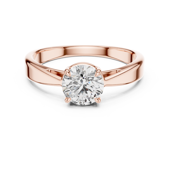 Modern Tapered Solitaire Diamond Engagement Ring