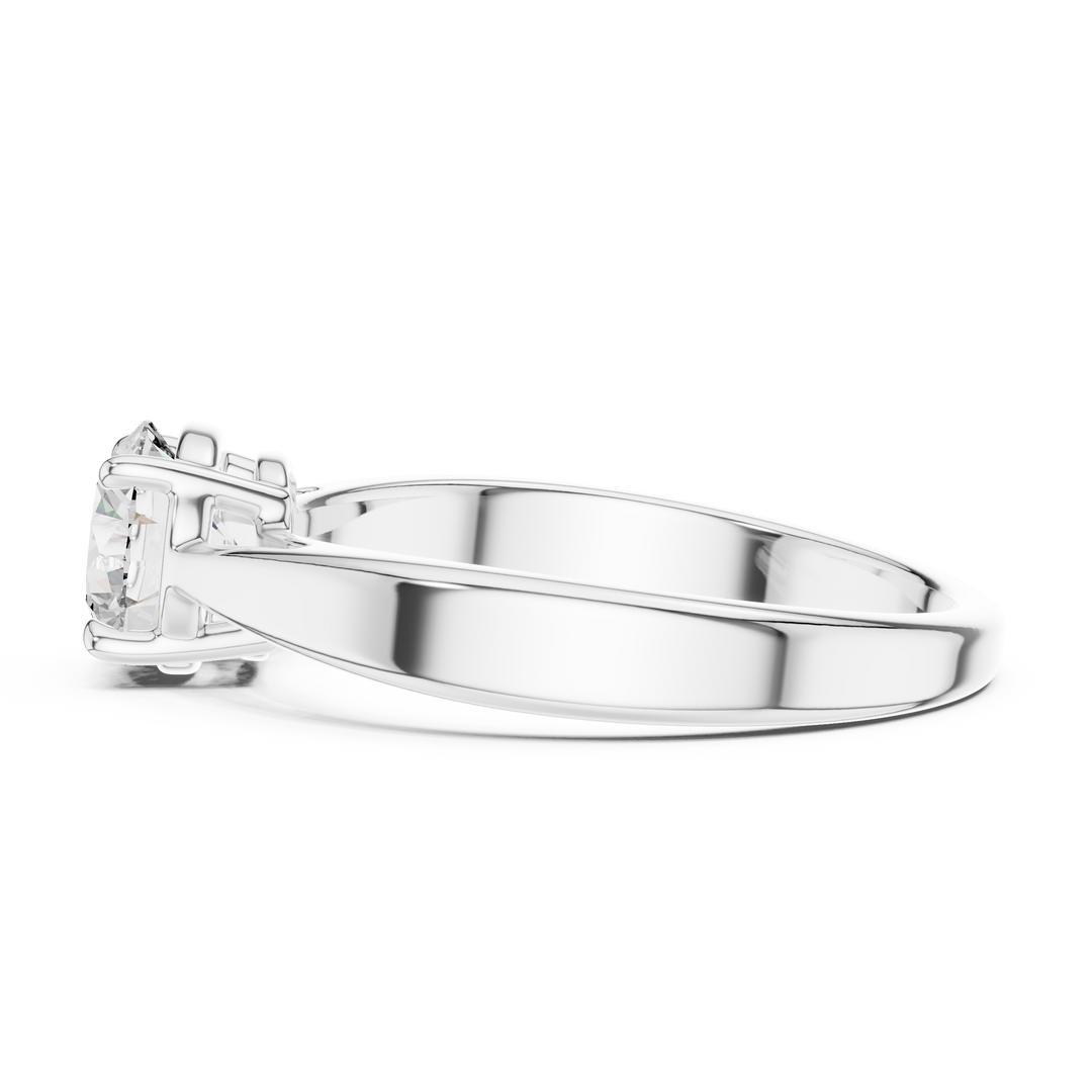 Modern Tapered Solitaire Diamond Engagement Ring