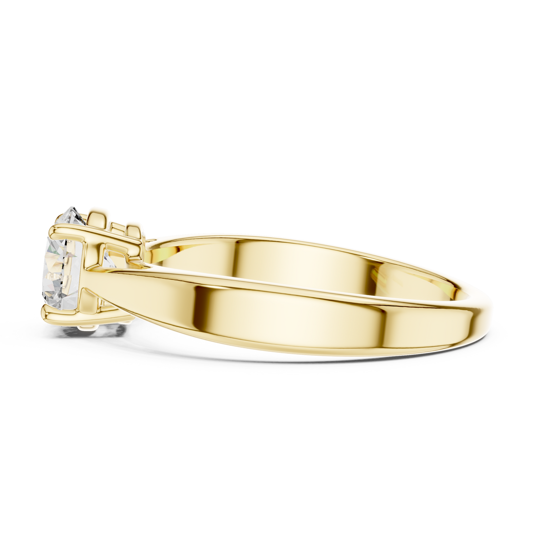 Modern Tapered Solitaire Diamond Engagement Ring
