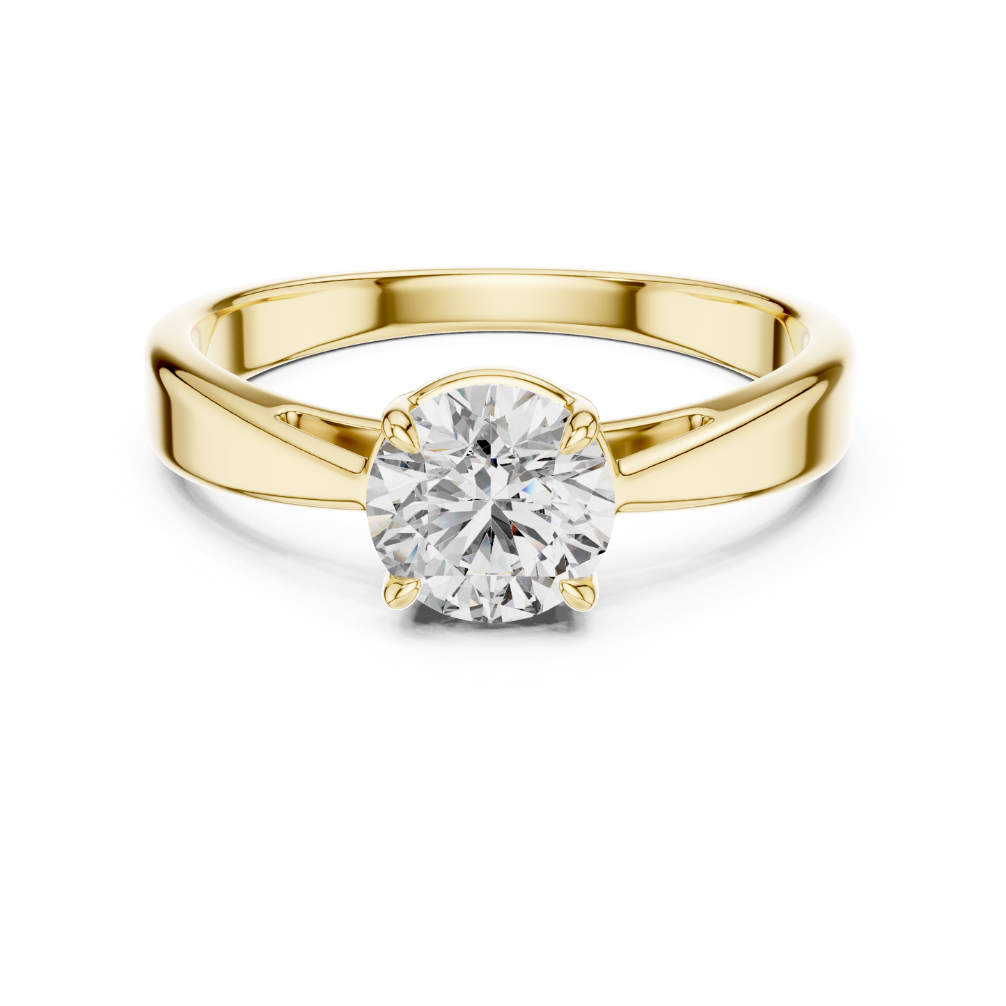 Modern Tapered Solitaire Diamond Engagement Ring
