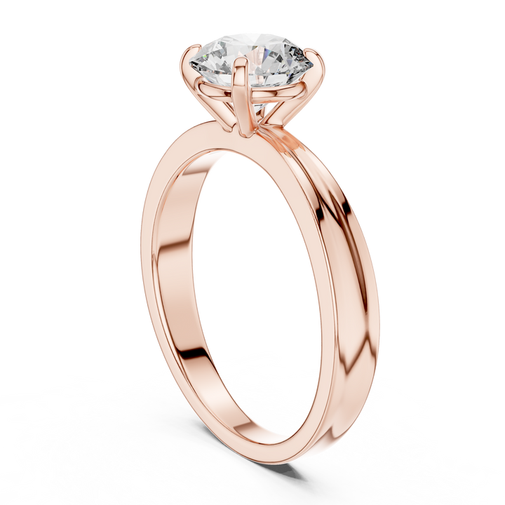 Classic Tapered Solitaire Diamond Engagement Ring
