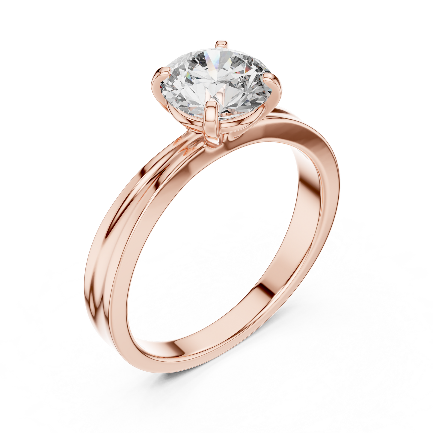 Classic Tapered Solitaire Diamond Engagement Ring