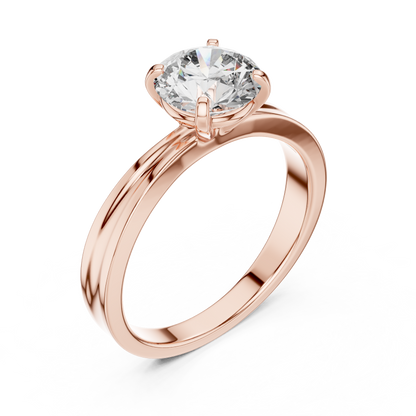 Classic Tapered Solitaire Diamond Engagement Ring