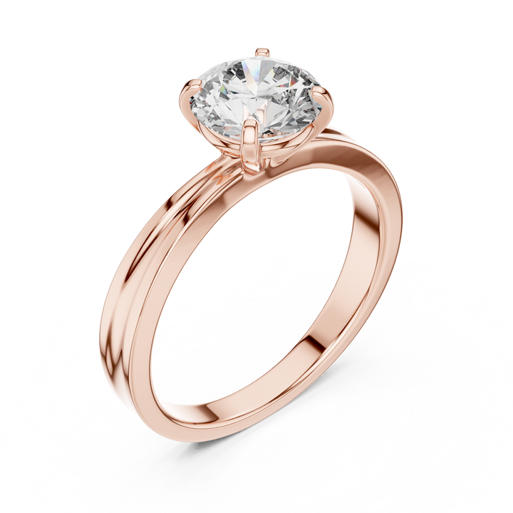 Classic Tapered Solitaire Diamond Engagement Ring