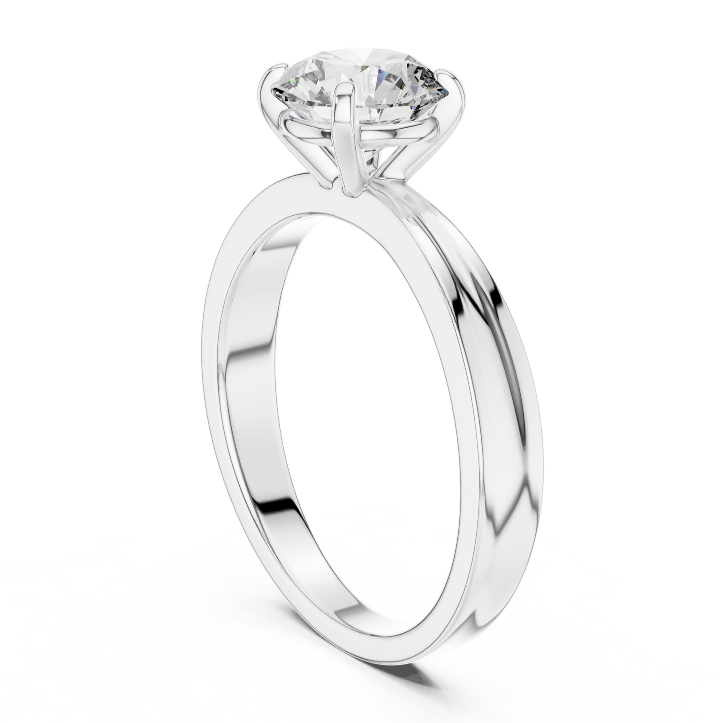Classic Tapered Solitaire Diamond Engagement Ring