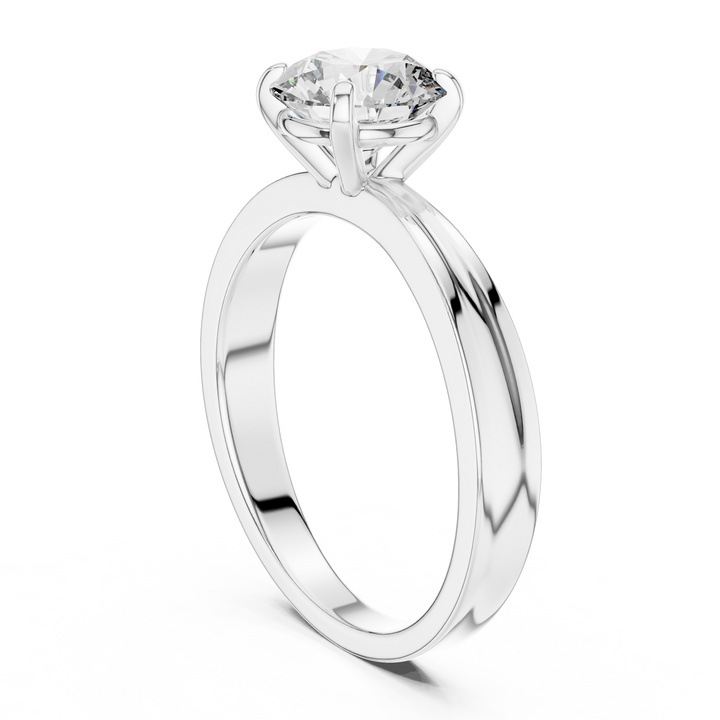 Classic Tapered Solitaire Diamond Engagement Ring
