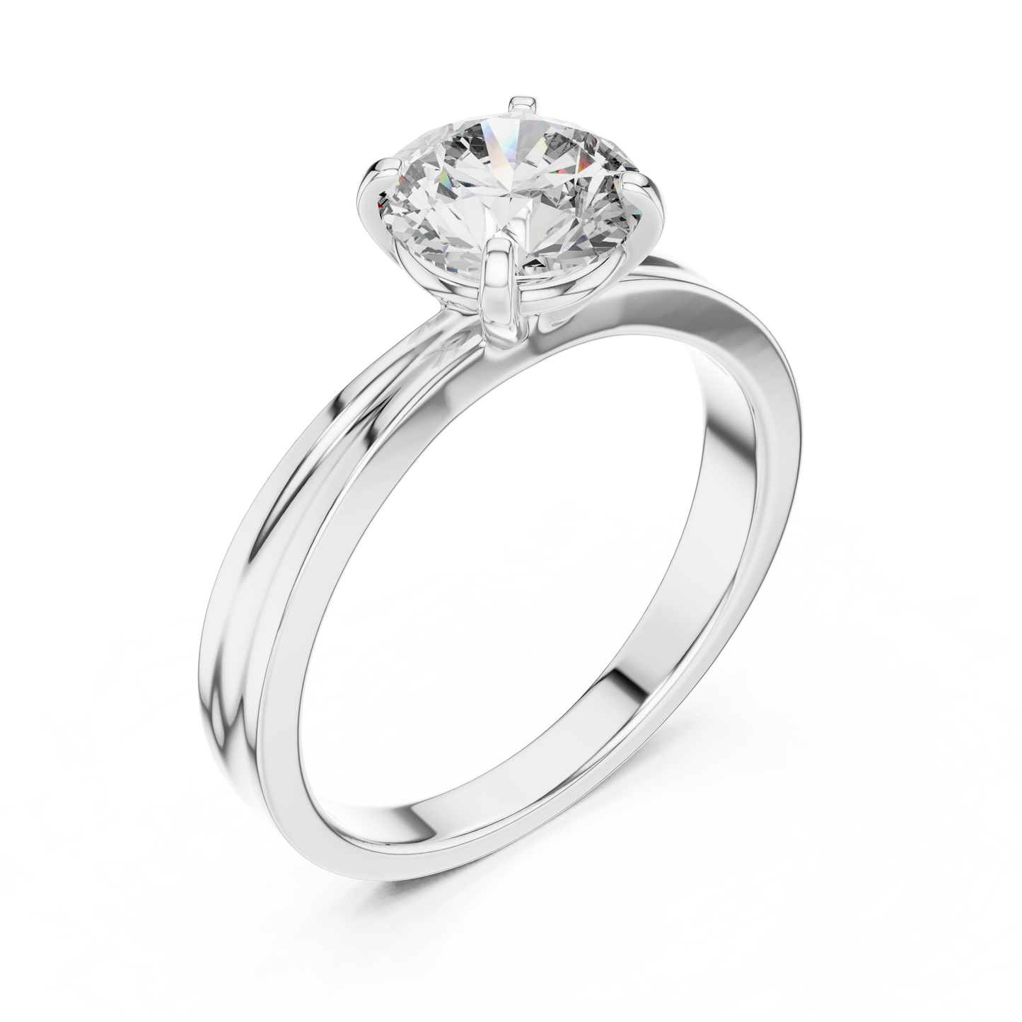 Classic Tapered Solitaire Diamond Engagement Ring