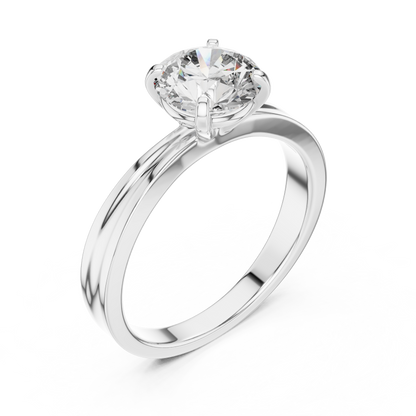 Classic Tapered Solitaire Diamond Engagement Ring