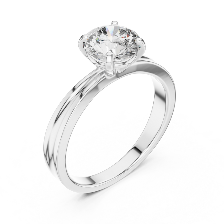 Classic Tapered Solitaire Diamond Engagement Ring