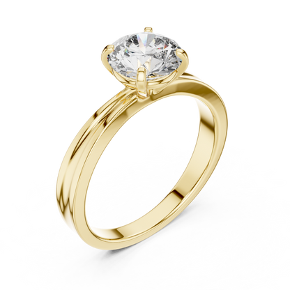 Classic Tapered Solitaire Diamond Engagement Ring