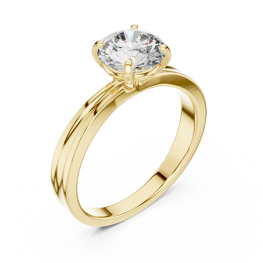 Classic Tapered Solitaire Diamond Engagement Ring