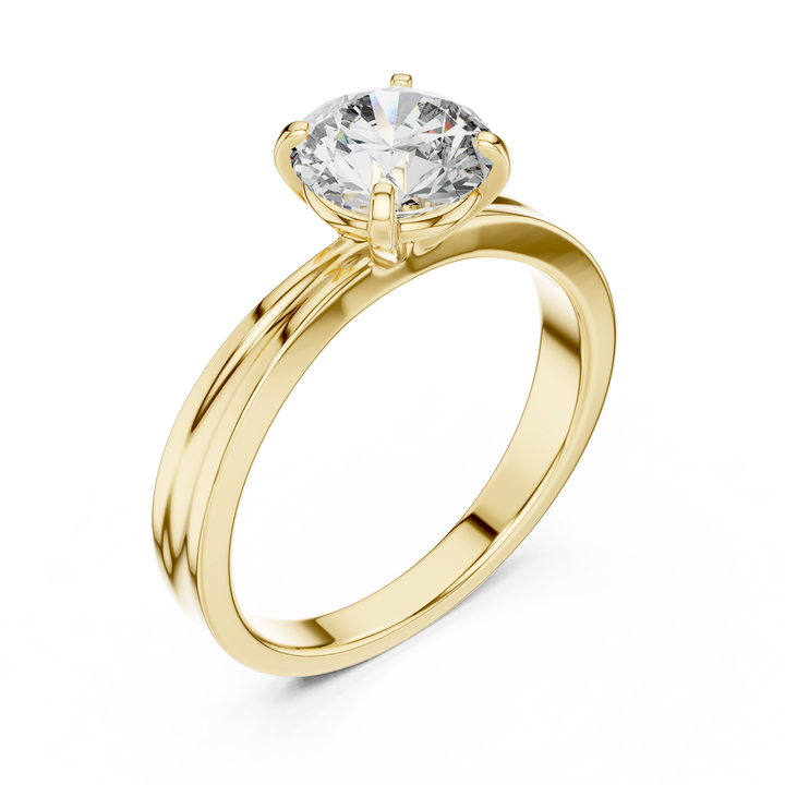 Classic Tapered Solitaire Diamond Engagement Ring