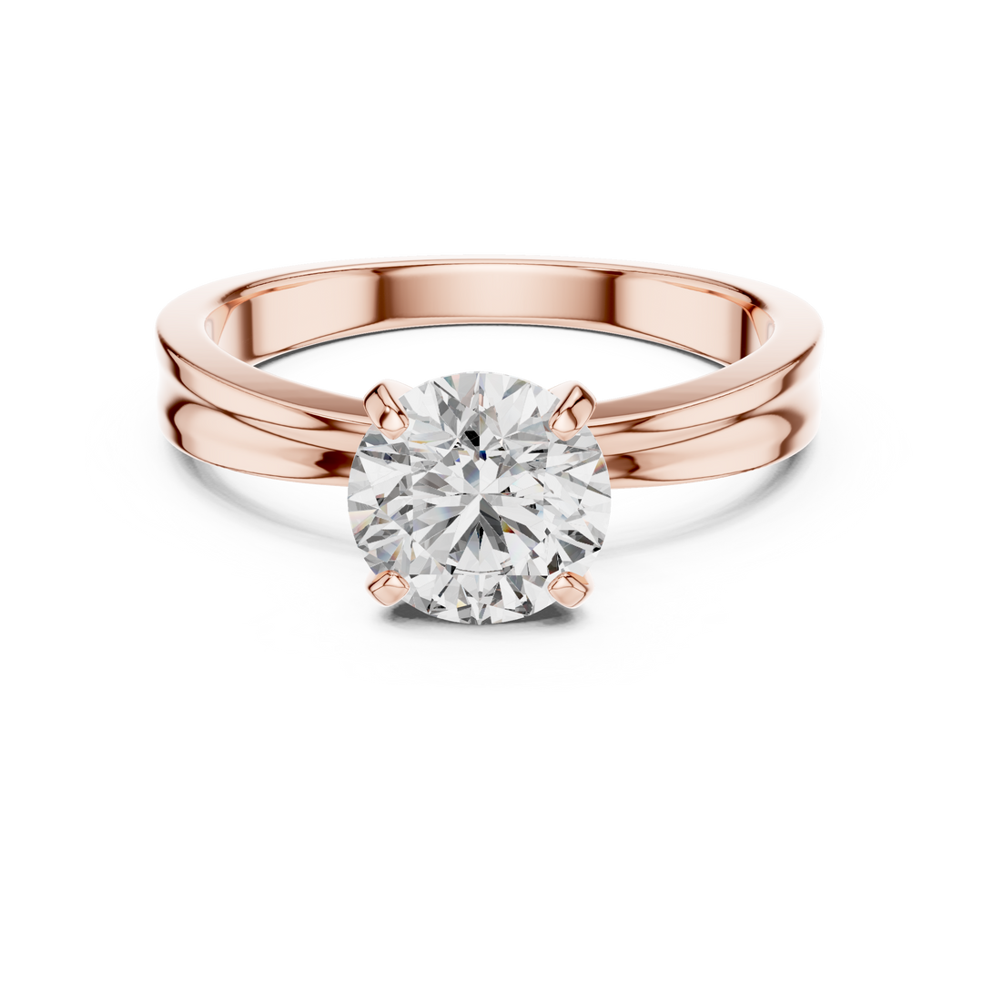 Classic Tapered Solitaire Diamond Engagement Ring