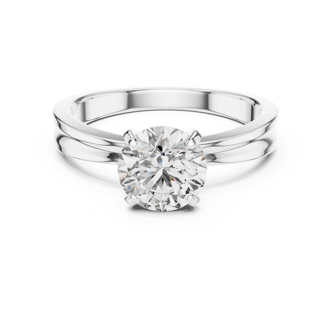 Classic Tapered Solitaire Diamond Engagement Ring