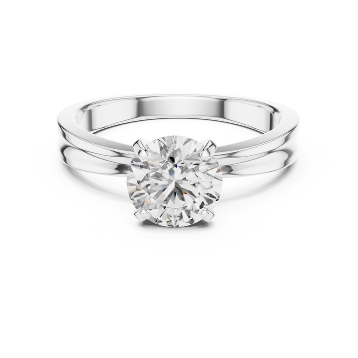 Classic Tapered Solitaire Diamond Engagement Ring