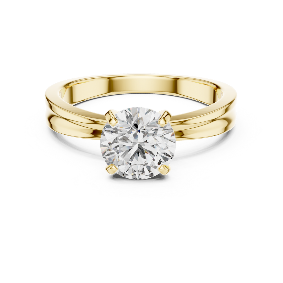 Classic Tapered Solitaire Diamond Engagement Ring