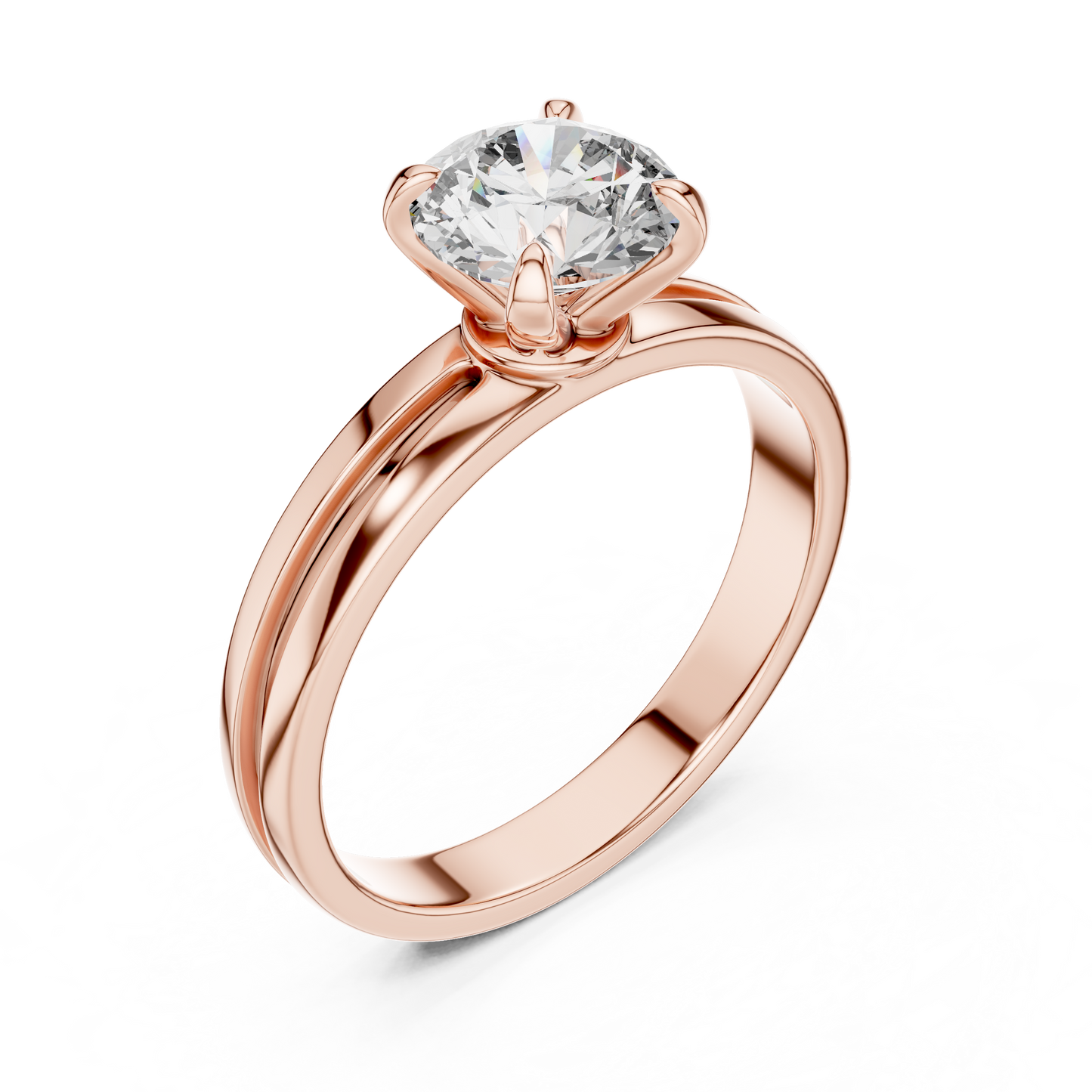 Split Shank Solitaire Engagement Ring