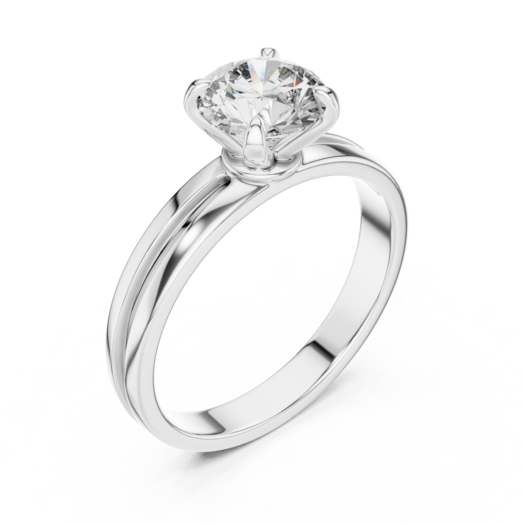 Split Shank Solitaire Engagement Ring