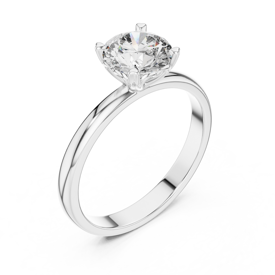 Classic Heart Gallery Solitaire Diamond Engagement Ring