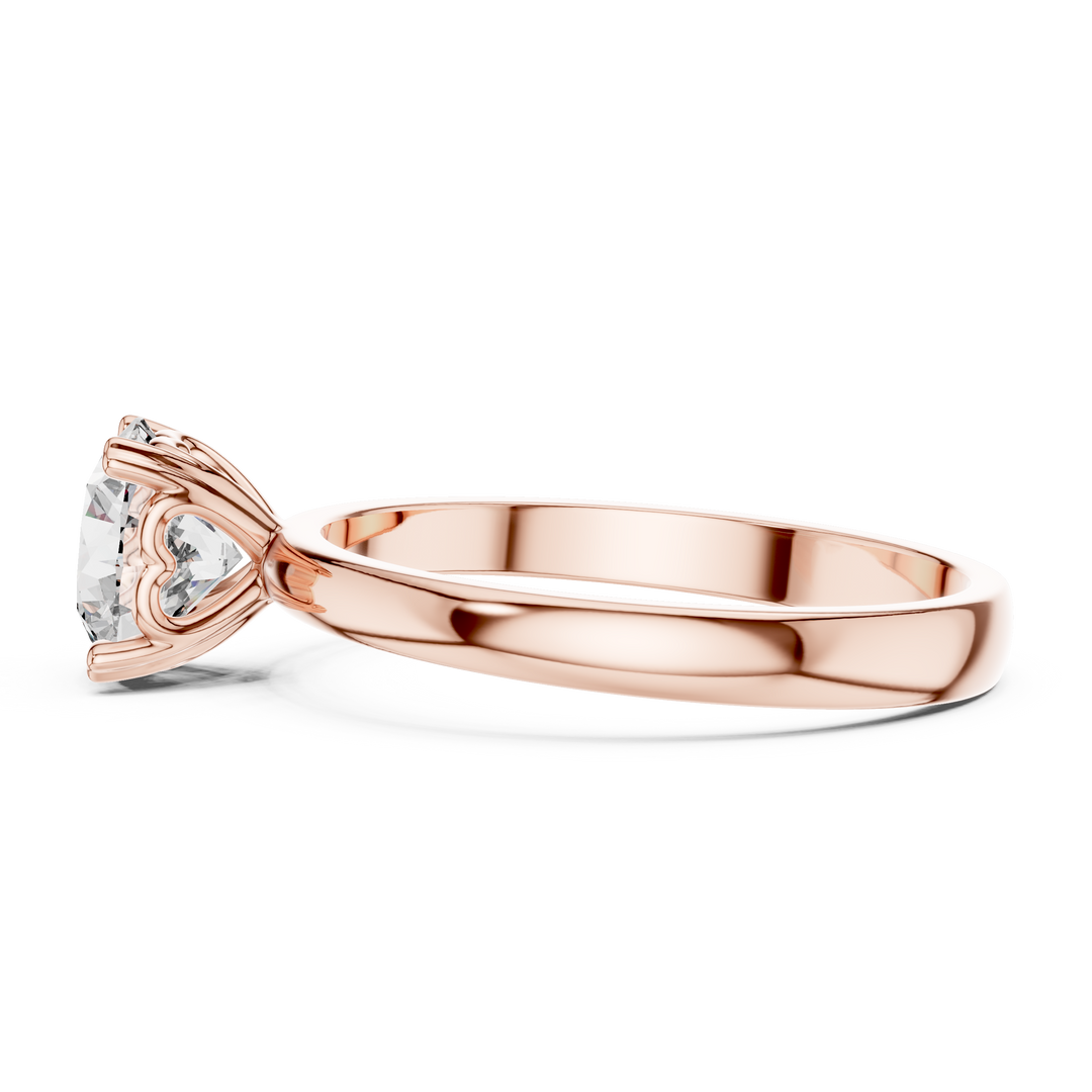 Classic Heart Gallery Solitaire Diamond Engagement Ring