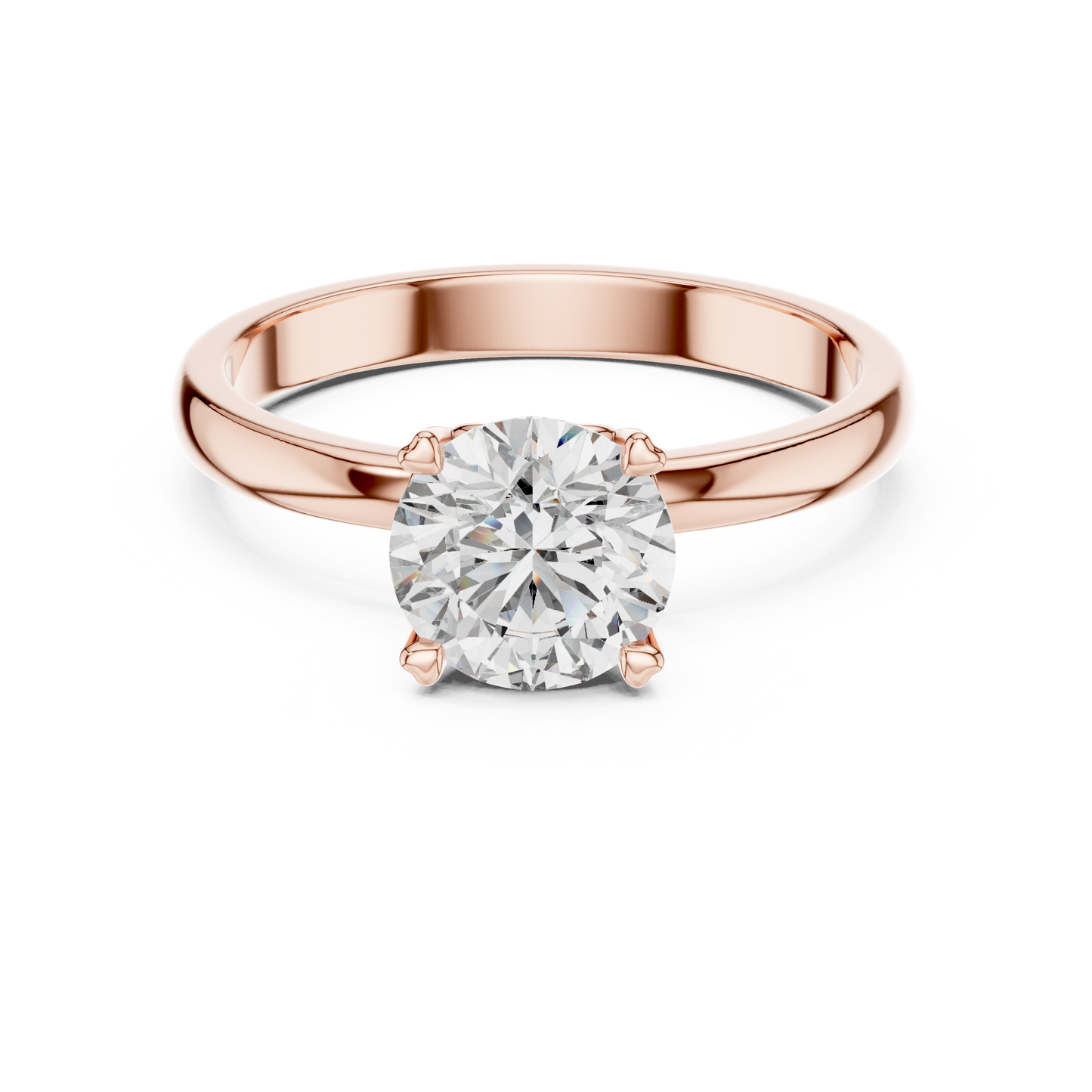 Classic Heart Gallery Solitaire Diamond Engagement Ring