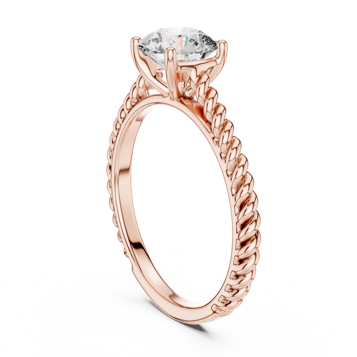 Twisted Rope Solitaire Engagement Ring