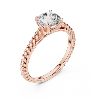 Twisted Rope Solitaire Engagement Ring