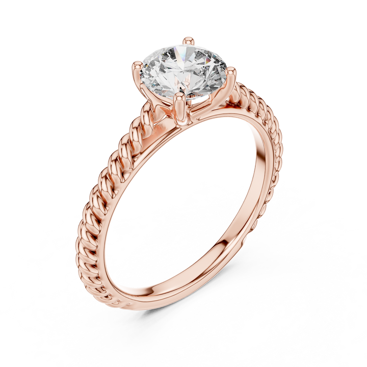 Twisted Rope Solitaire Engagement Ring