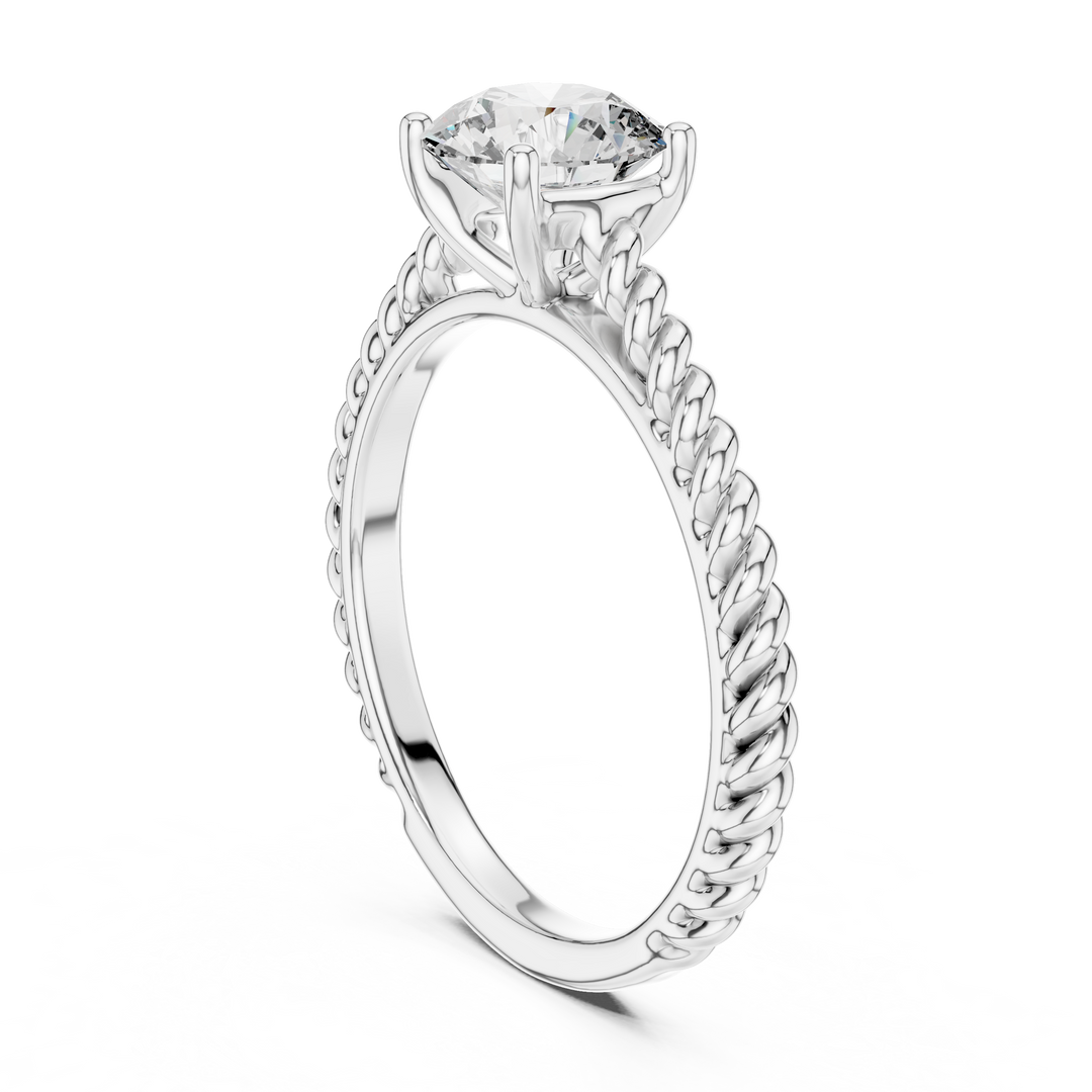 Twisted Rope Solitaire Engagement Ring