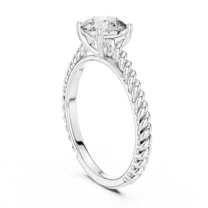 Twisted Rope Solitaire Engagement Ring