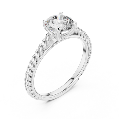 Twisted Rope Solitaire Engagement Ring