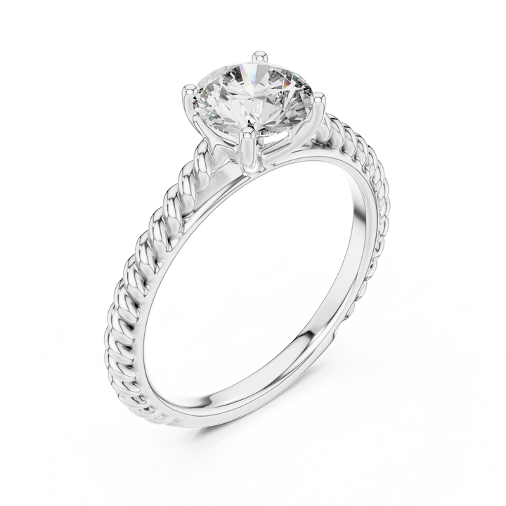 Twisted Rope Solitaire Engagement Ring