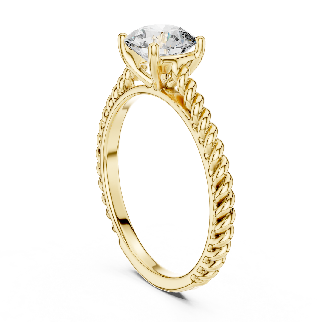 Twisted Rope Solitaire Engagement Ring