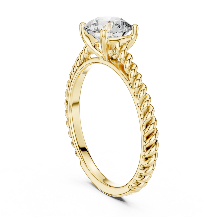 Twisted Rope Solitaire Engagement Ring