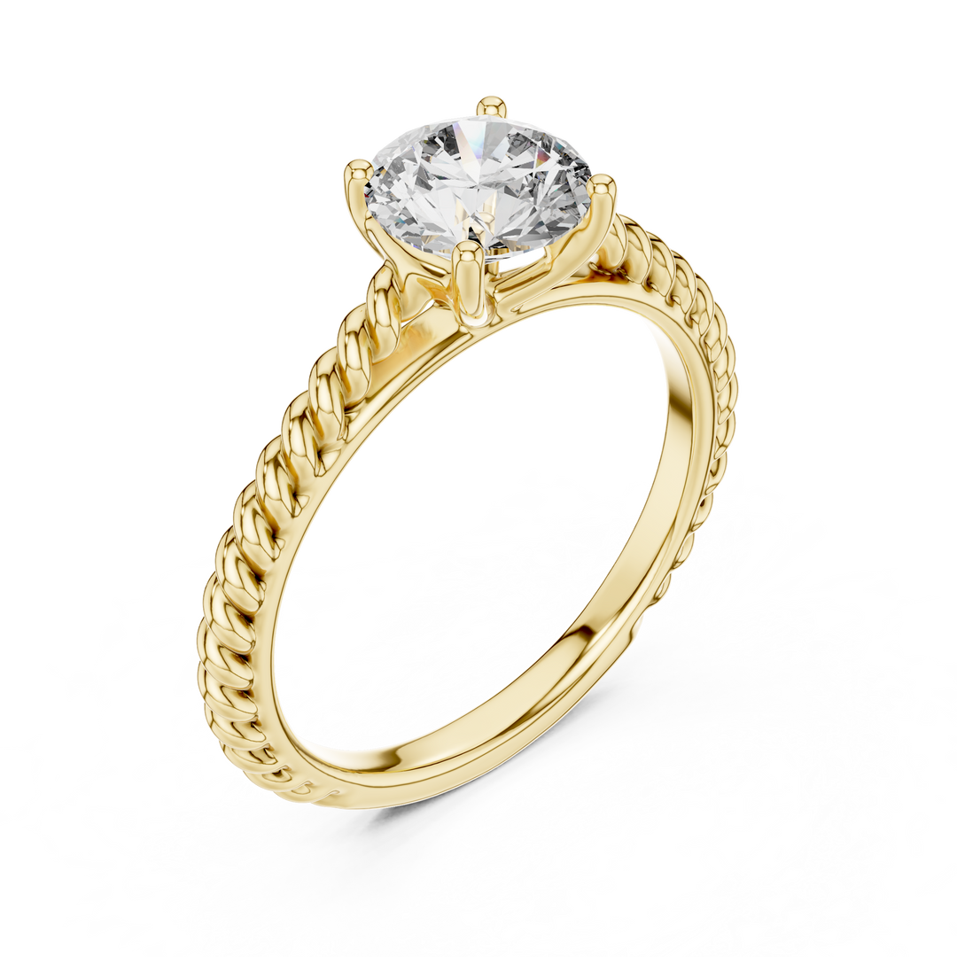 Twisted Rope Solitaire Engagement Ring