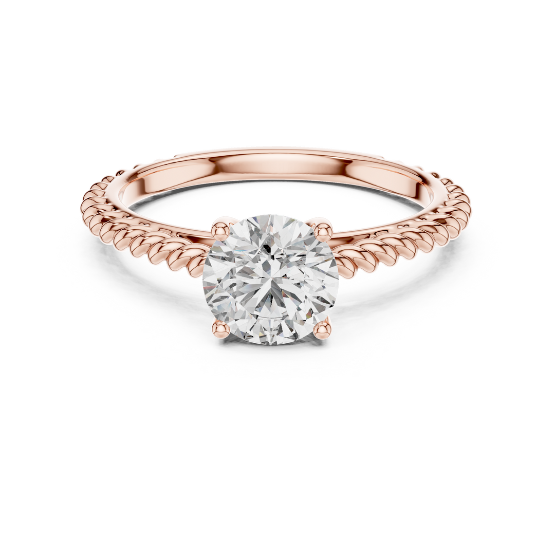 Twisted Rope Solitaire Engagement Ring