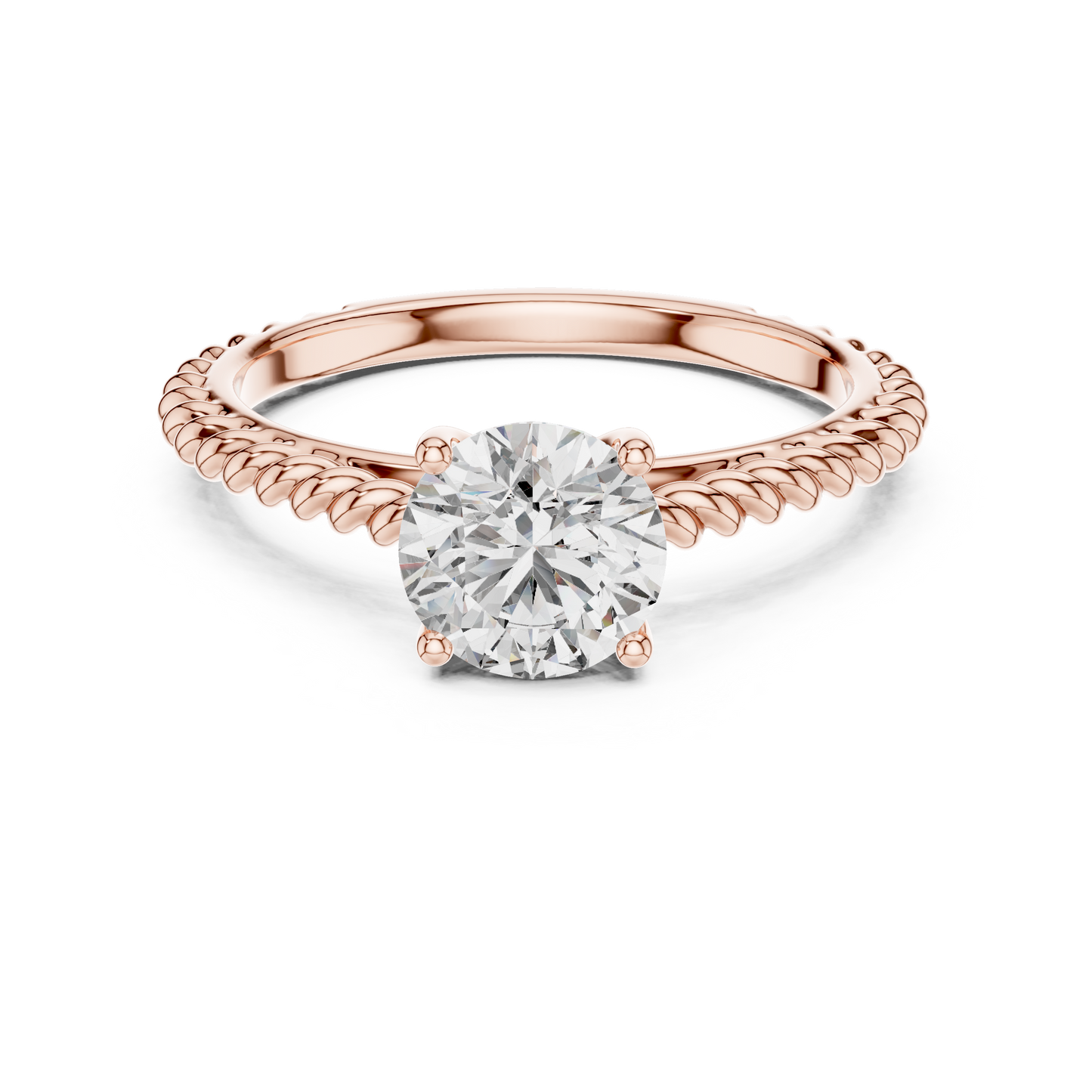 Twisted Rope Solitaire Engagement Ring