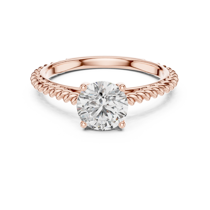 Twisted Rope Solitaire Engagement Ring
