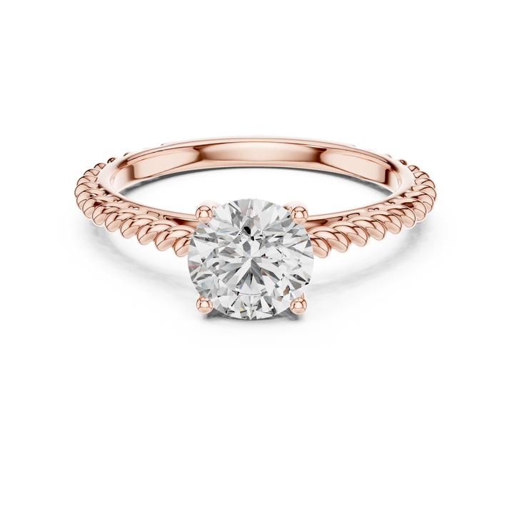 Twisted Rope Solitaire Engagement Ring