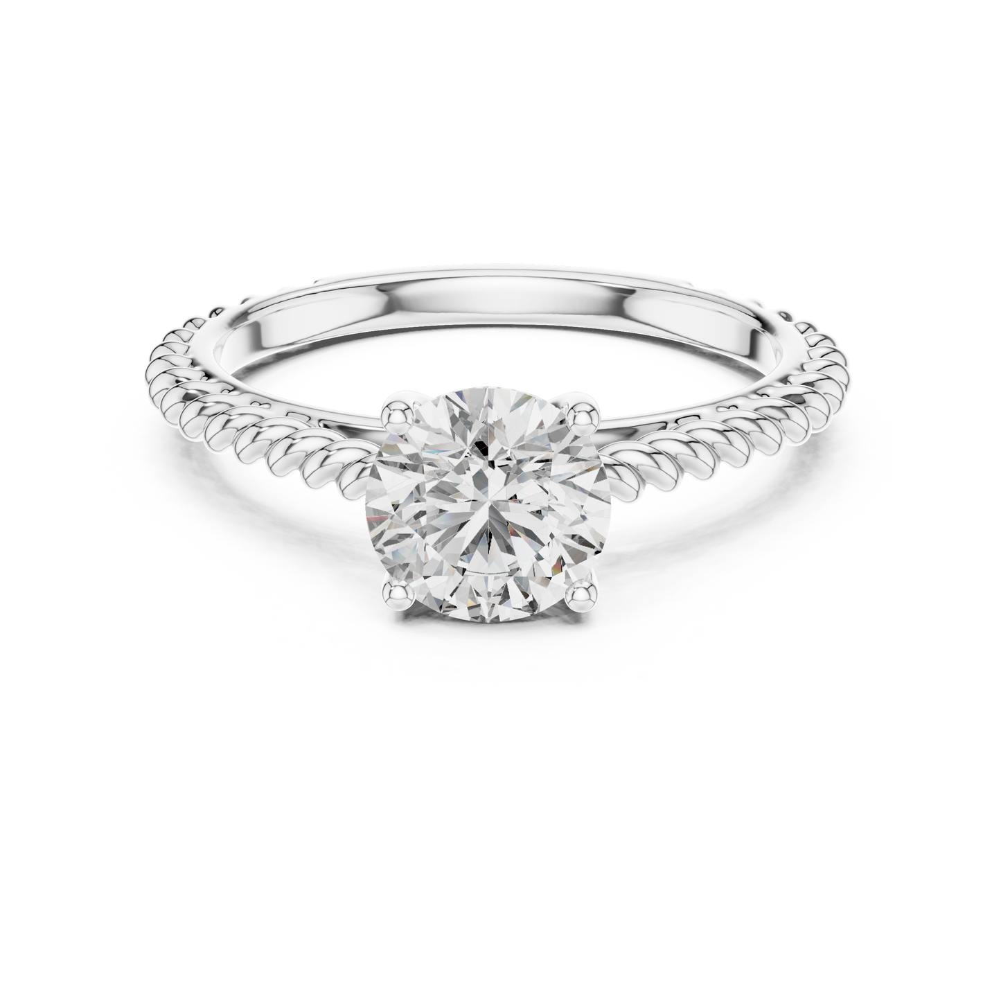 Twisted Rope Solitaire Engagement Ring