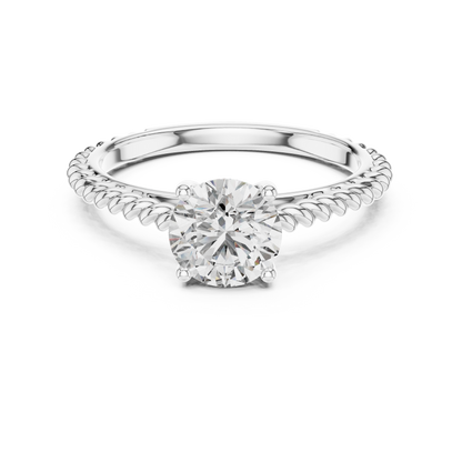 Twisted Rope Solitaire Engagement Ring