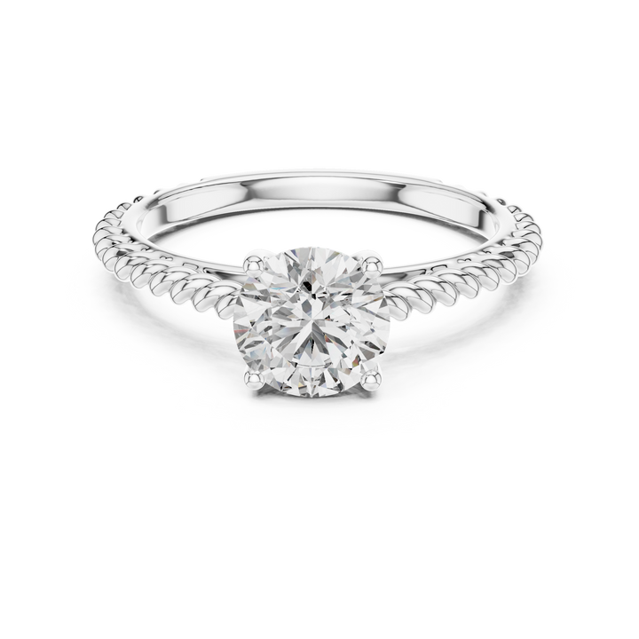 Twisted Rope Solitaire Engagement Ring