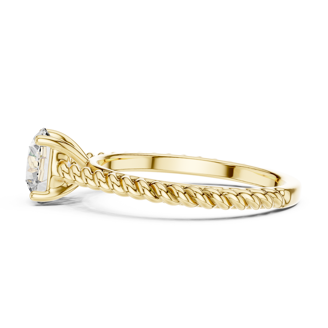 Twisted Rope Solitaire Engagement Ring
