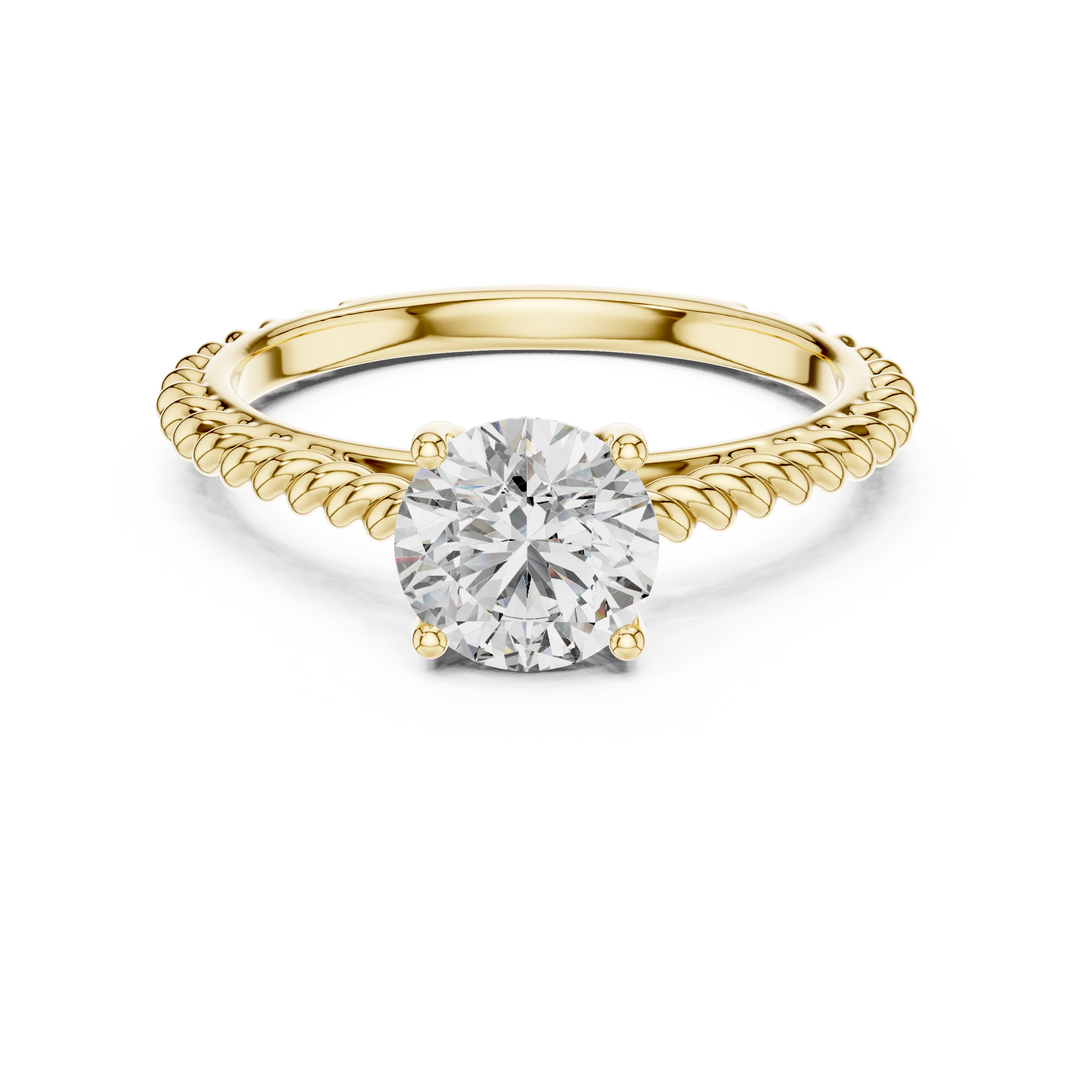 Twisted Rope Solitaire Engagement Ring