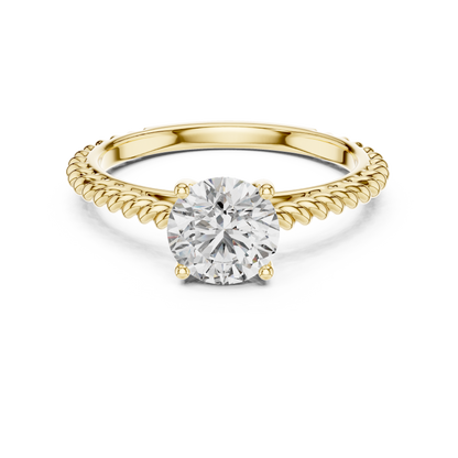 Twisted Rope Solitaire Engagement Ring