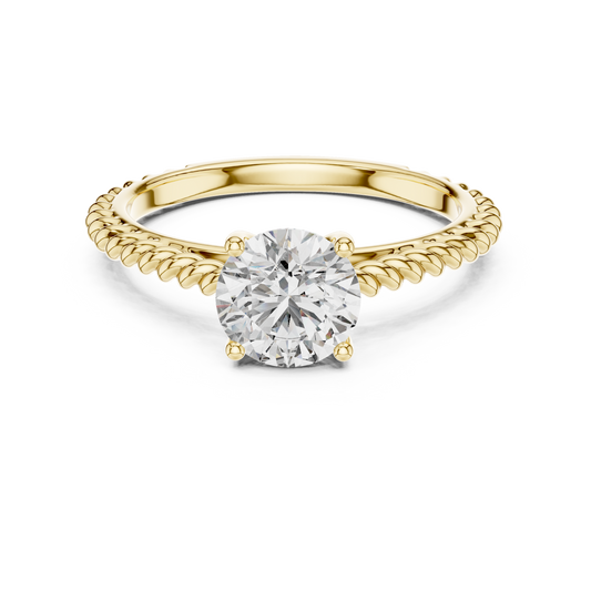 Twisted Rope Solitaire Engagement Ring
