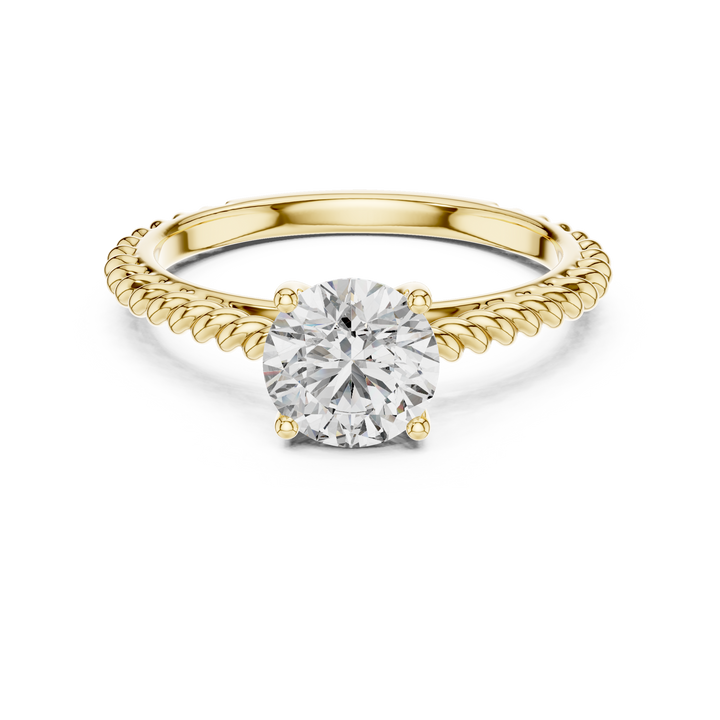 Twisted Rope Solitaire Engagement Ring