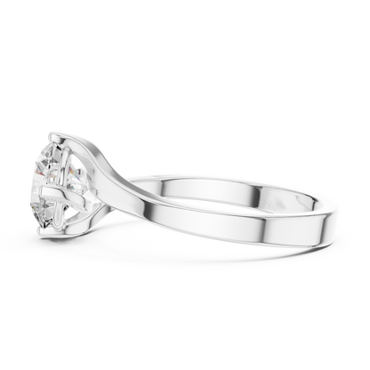 Elegant Sculpted Tapered Solitaire Diamond Engagement Ring