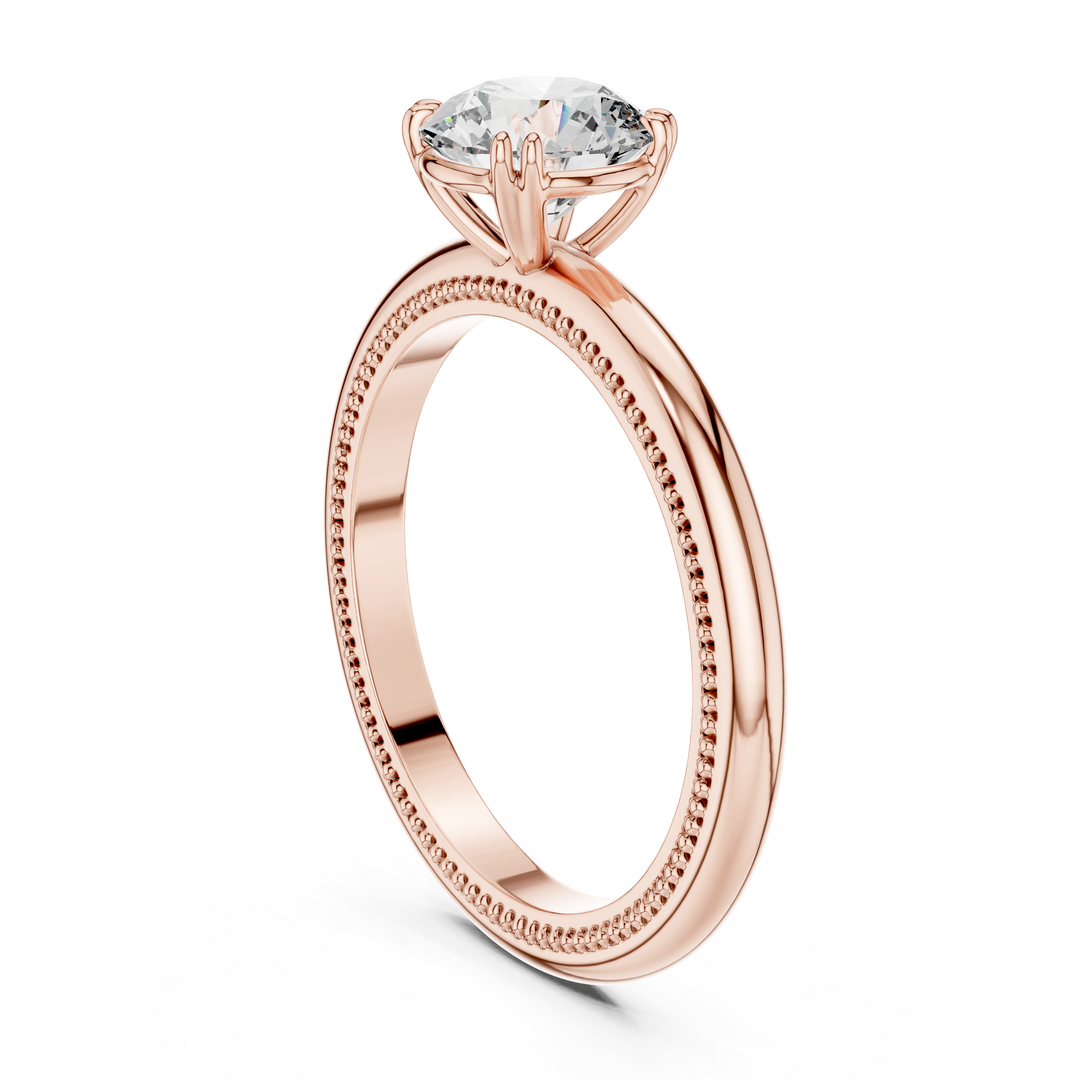 Milgrain Solitaire Engagement Ring